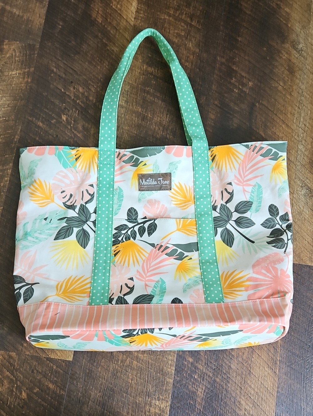 Matilda Jane Coral, Mint & Yellow Tropical Tote - Picture 1 of 6